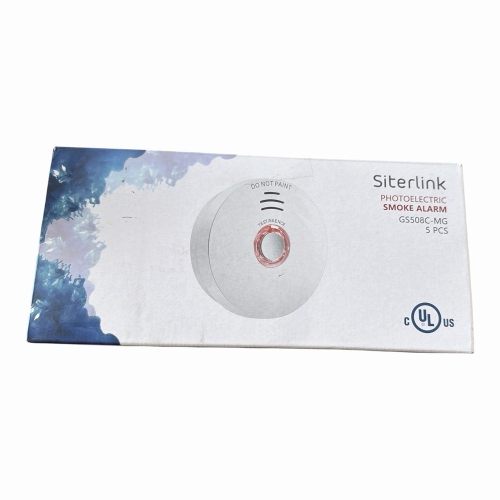 5 Pack Siterlink Photoelectric Smoke Alarm Detector GS508C-MG
